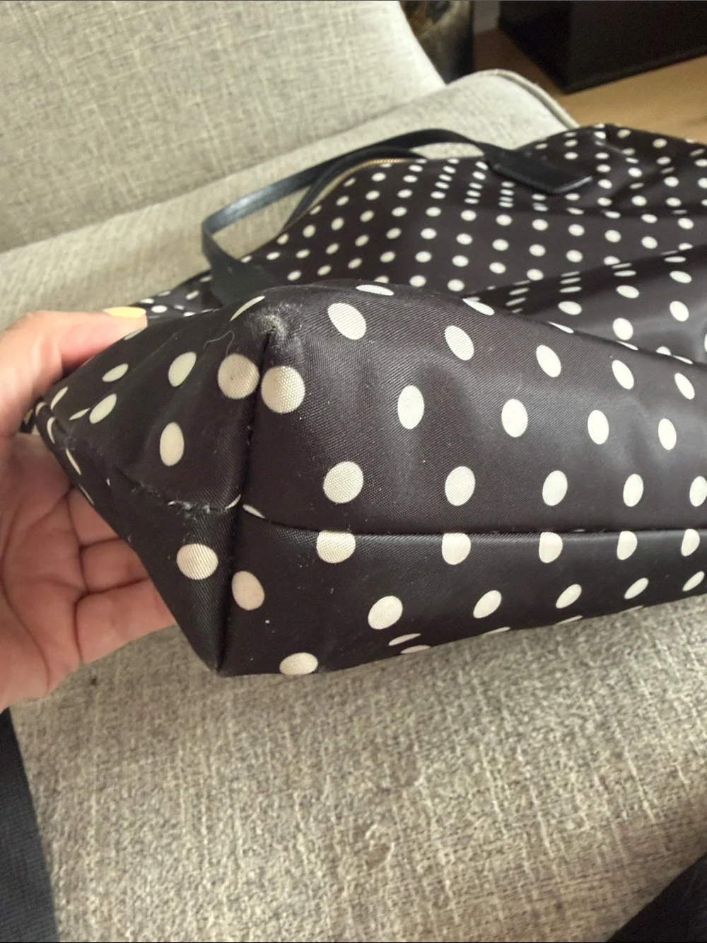 kate spade Black with White Polka Dot laptop bag